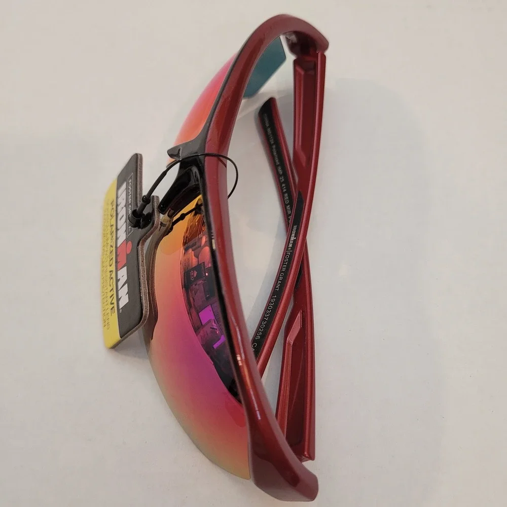 Foster Grant Ironman Sunglasses Mens‎ Polarized Active Red Mirror NS1124
